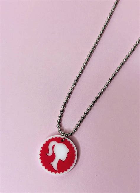 barbie silhouette necklace